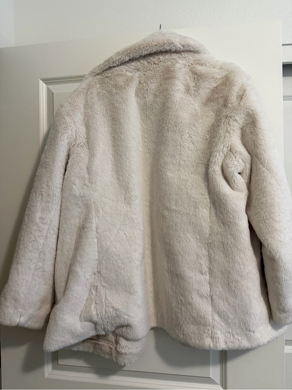 Express Cream Faux Fur Coat
